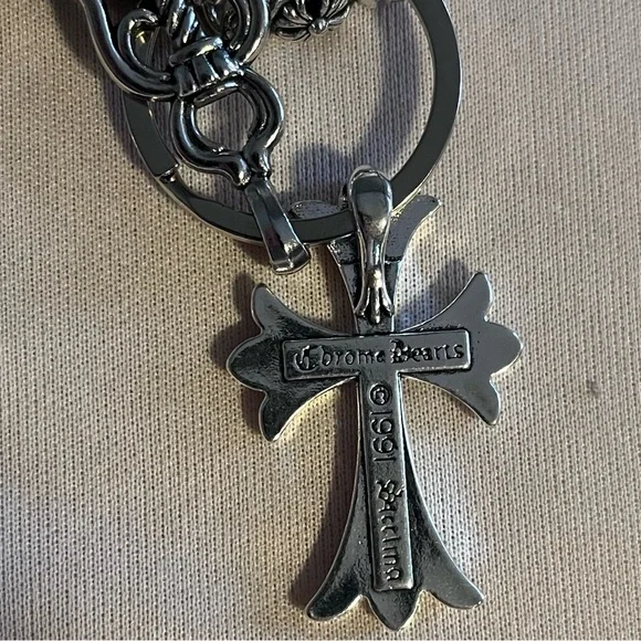 Chrome Hearts CH Silver Cross Ball Wallet Chain / Gothic 